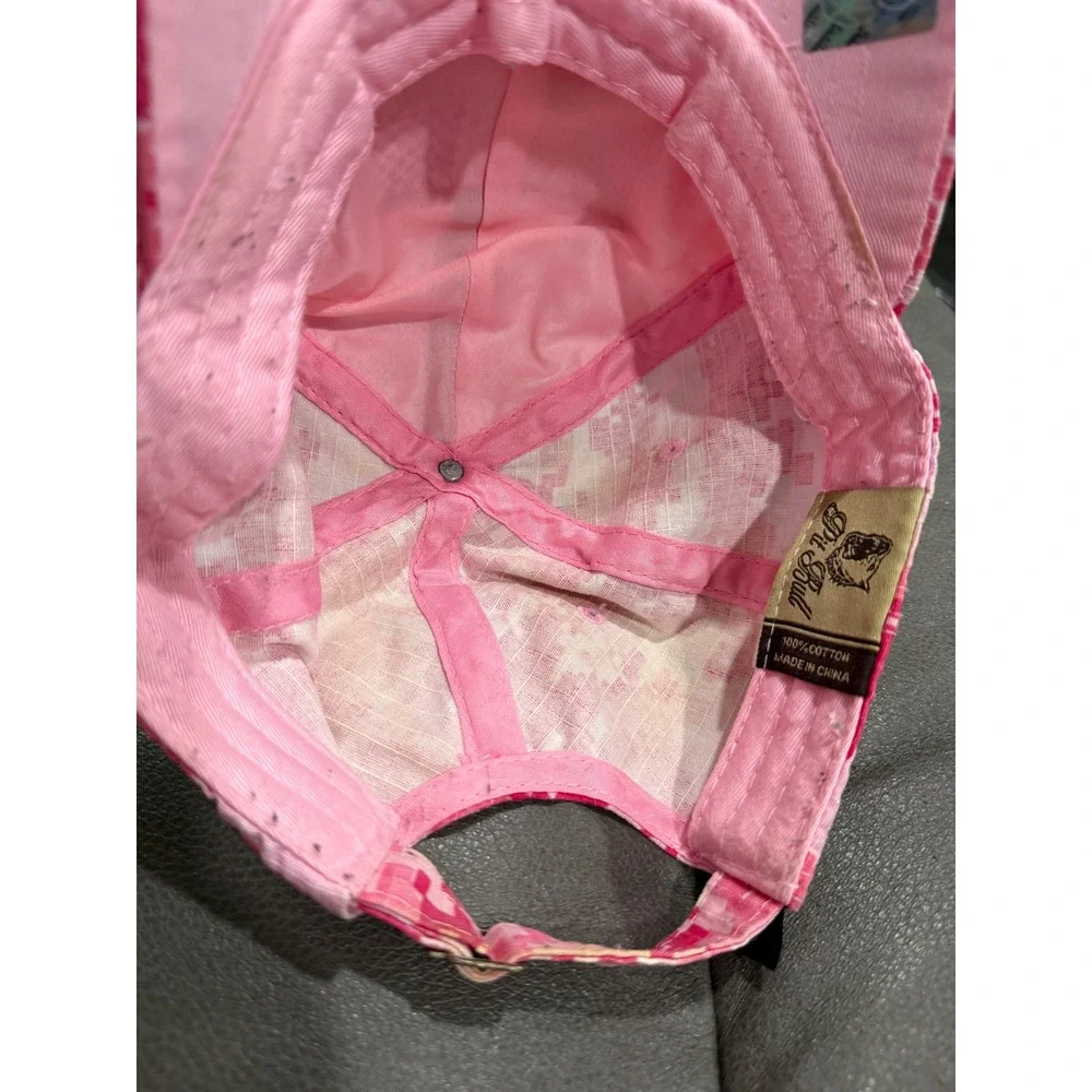 Pit Bull Pink Digital Camo Signed Baseball Cap‎ Bill Cole John Force Racing Pin